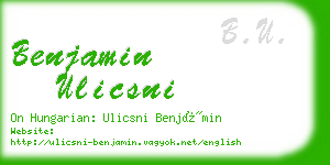 benjamin ulicsni business card